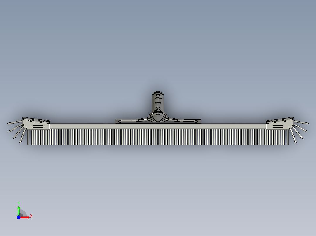 游泳池清洁工具加长刷子前视图