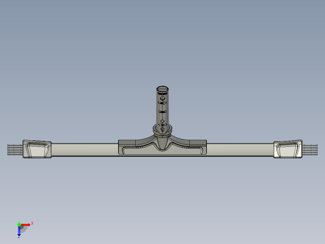 游泳池清洁工具加长刷子俯视图