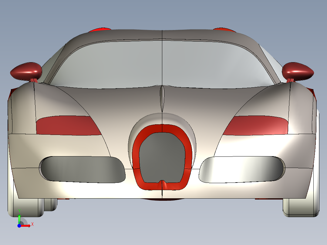 solidworks 布加迪跑车3D模型前视图