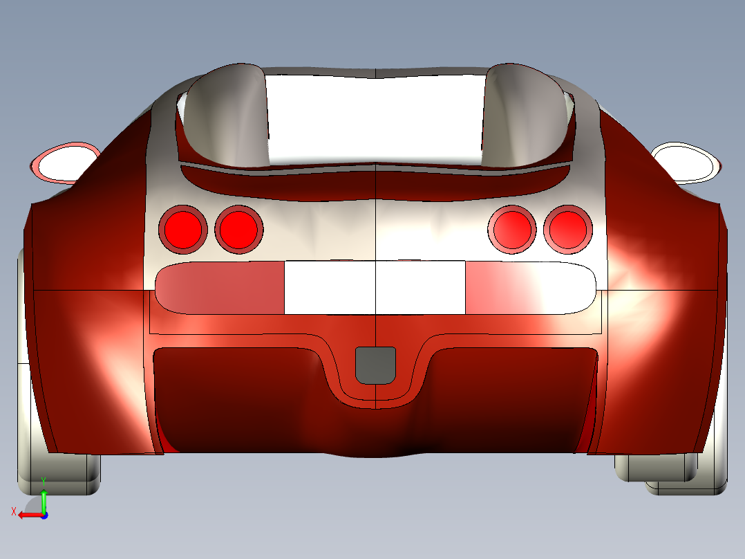 solidworks 布加迪跑车3D模型后视图