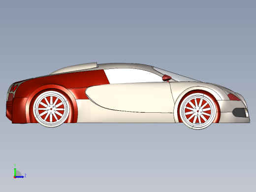 solidworks 布加迪跑车3D模型左视缩略图