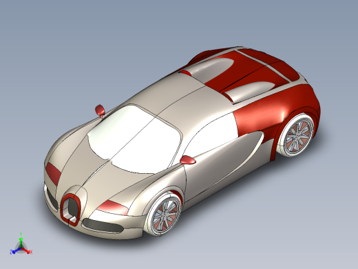 solidworks 布加迪跑车3D模型正等轴测缩略图