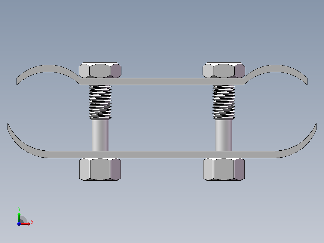 精益管接头3d图纸 流利条型材连接件3d 精益管工作台标准件3d模型前视图