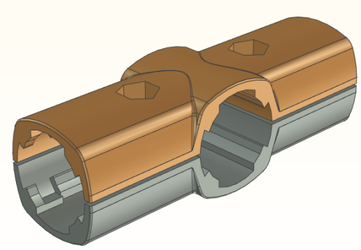 精益管接头3d图纸 流利条型材连接件3d 精益管工作台标准件3d模型缩略图