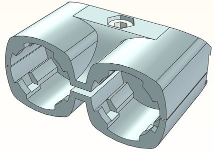 精益管接头3d图纸 流利条型材连接件3d 精益管工作台标准件3d模型缩略图