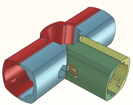 精益管接头3d图纸 流利条型材连接件3d 精益管工作台标准件3d模型
