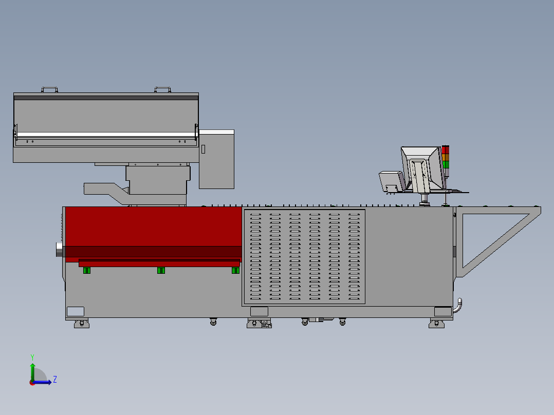 大型激光切割机 DD066 3D模型 3D模型 非标自动化设计图纸左视图