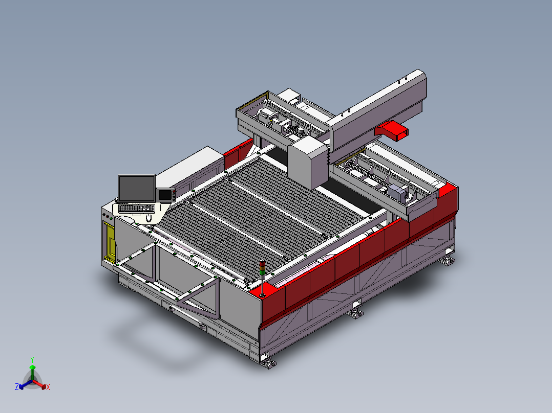 大型激光切割机 DD066 3D模型 3D模型 非标自动化设计图纸正等轴测图