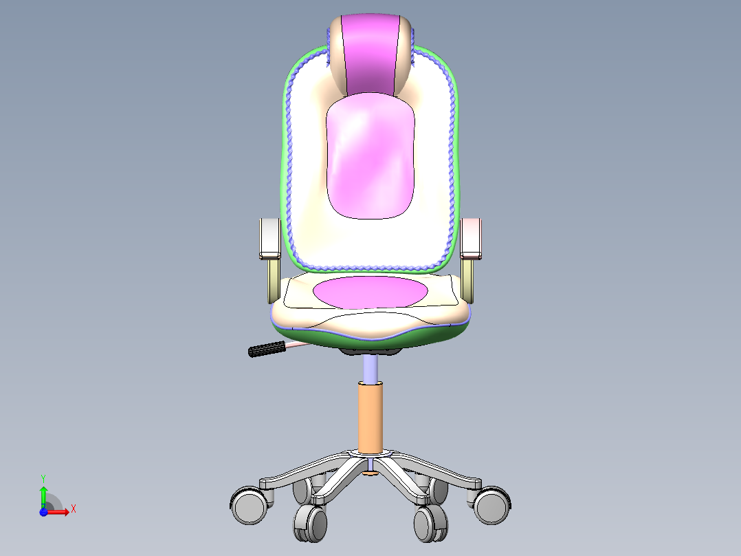 19 办公椅前视图