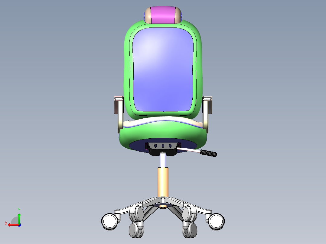 19 办公椅后视图