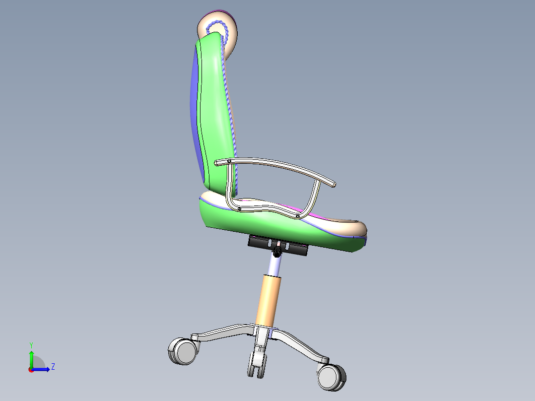 19 办公椅左视图