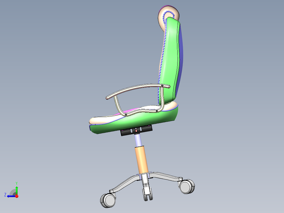 19 办公椅右视图