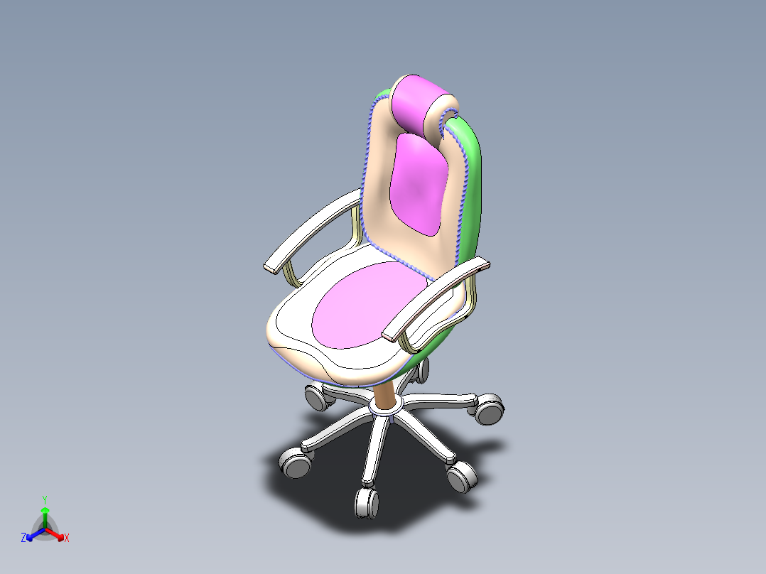 19 办公椅正等轴测图