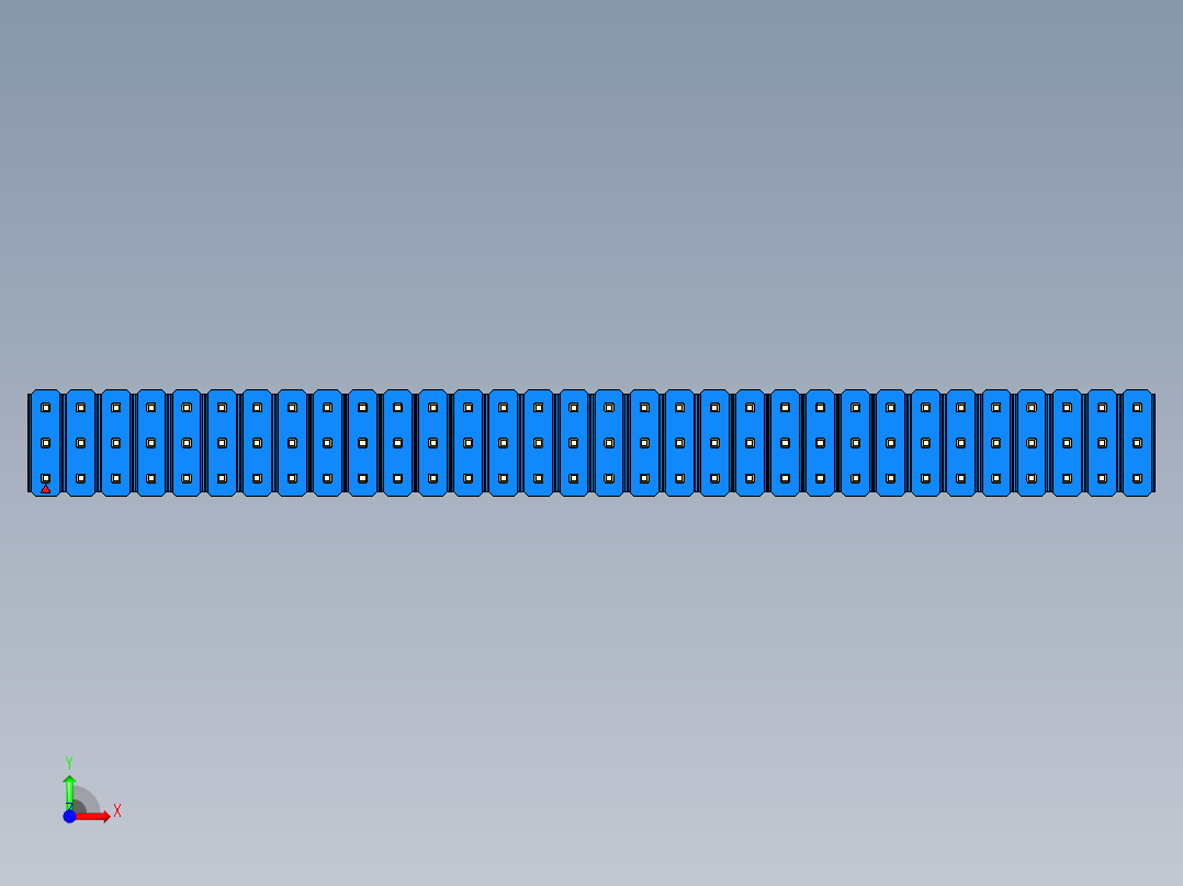 彩色公头100mil（2.54mm）系列-DS1021_blue_3x32p_100mil_Type1_rev1.0前视图