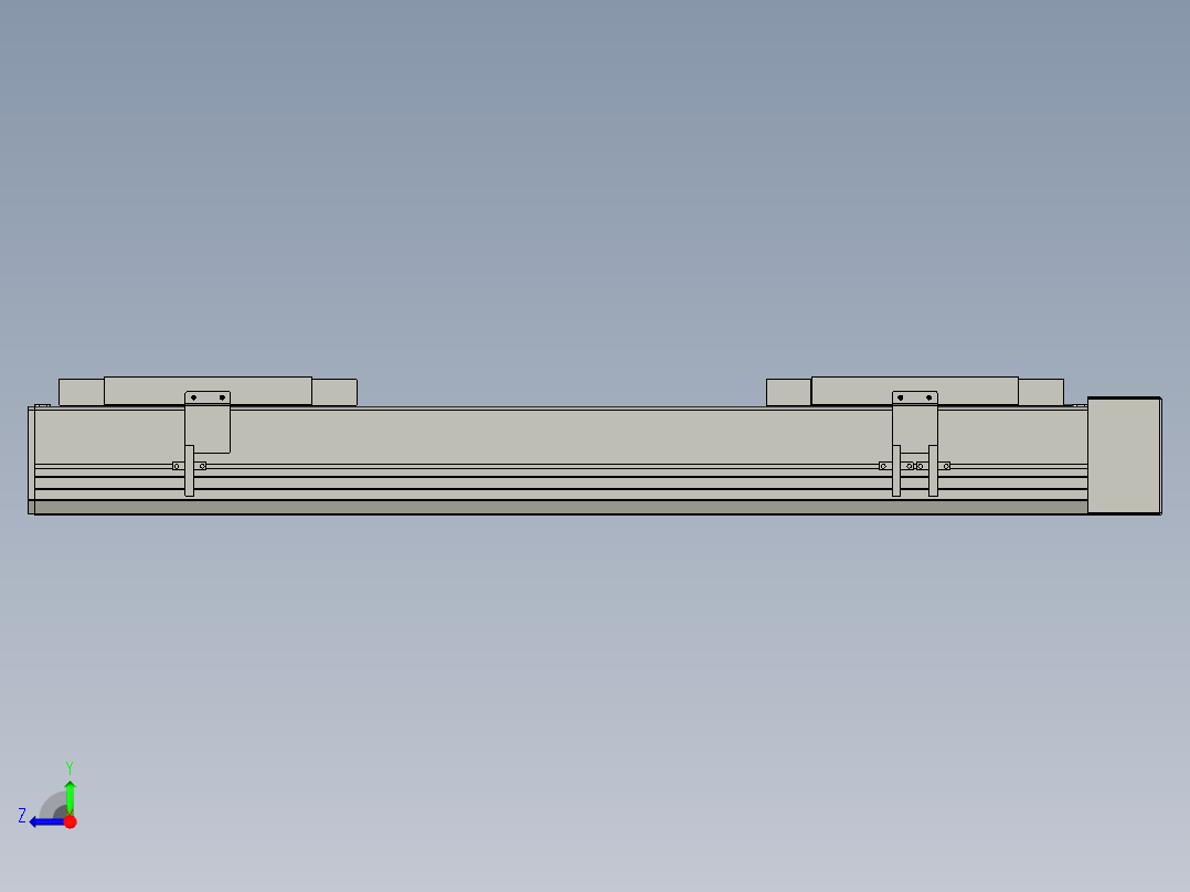 直线模组LHC17-S500-L设计图纸右视图