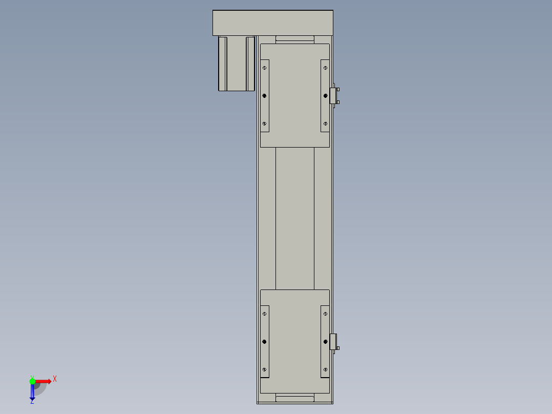 直线模组LHC17-S500-L设计图纸俯视图