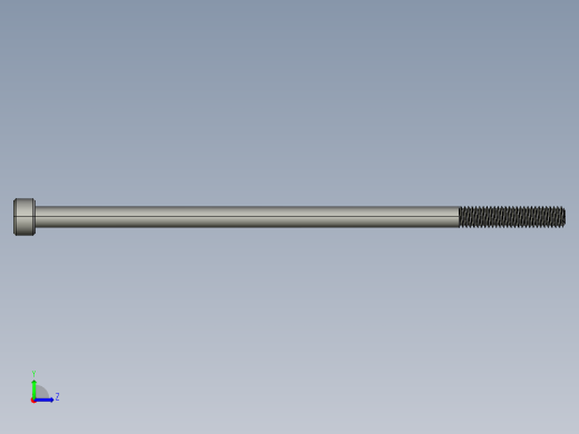 M4 x 0.7mm Thread 100mm LONG SOCKET HEAD CAP SCREW.STEP左视缩略图