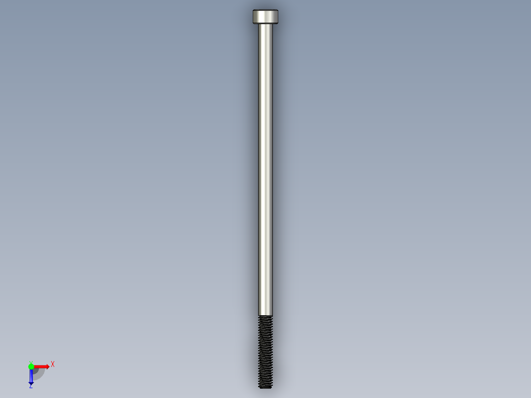 M4 x 0.7mm Thread 100mm LONG SOCKET HEAD CAP SCREW.STEP俯视图