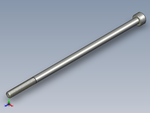 M4 x 0.7mm Thread 100mm LONG SOCKET HEAD CAP SCREW.STEP正等轴测缩略图
