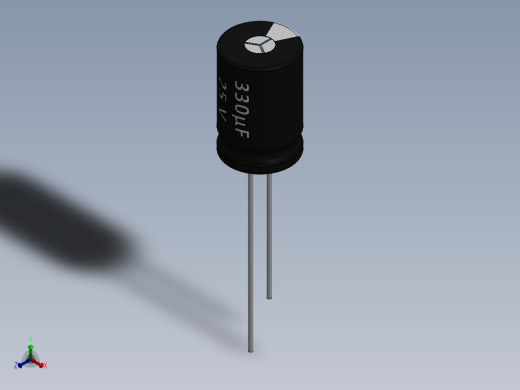 电容器 二极管 电阻器-Capacitor 330uF-25V正等轴测缩略图