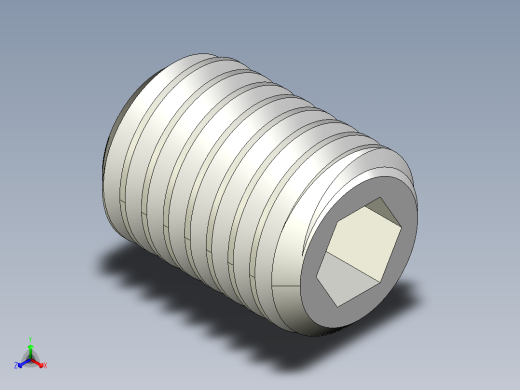 DIN 913-ISO 4026 固定螺钉-M12 L=16.STEP正等轴测缩略图