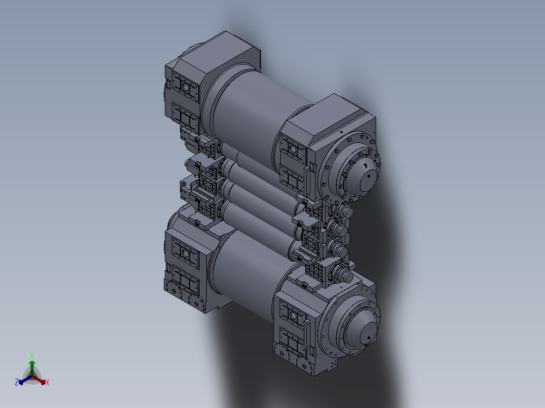 1450HC轧机辊系正等轴测图