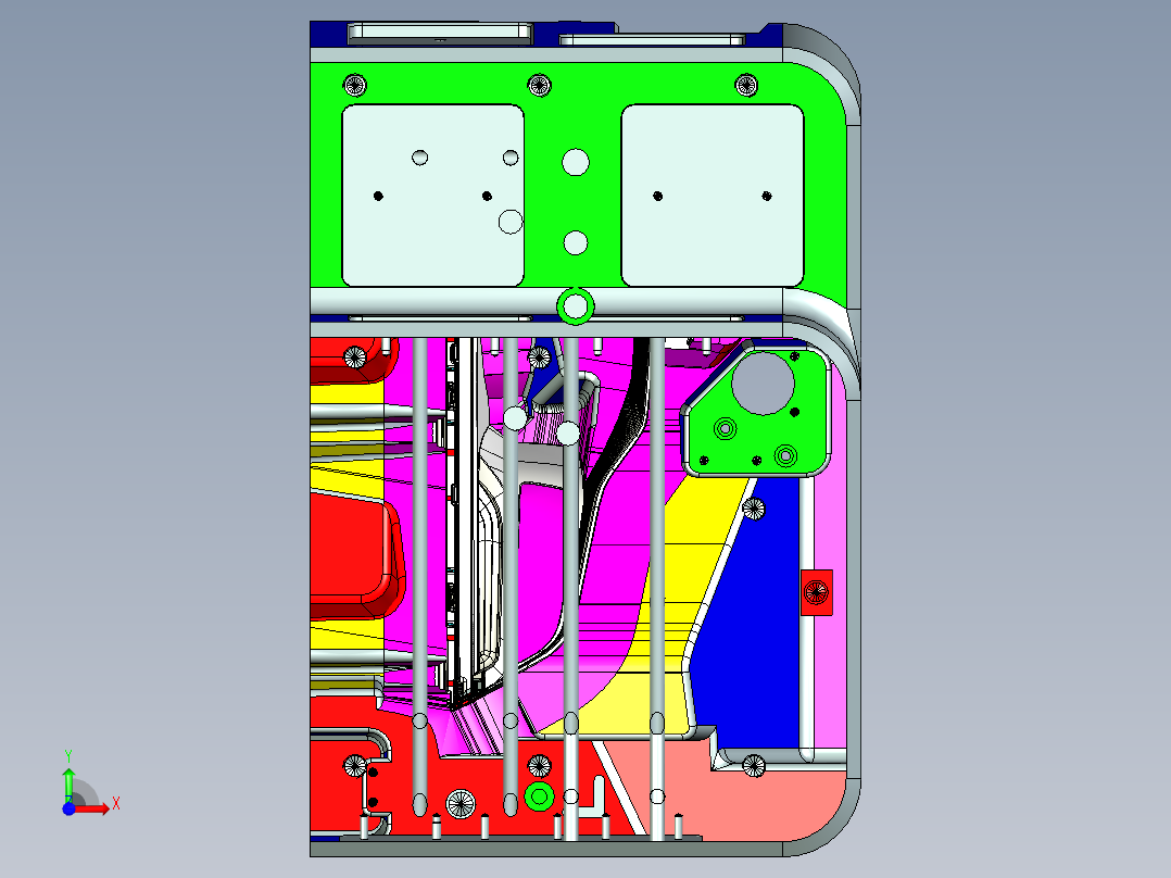 复杂的汽车车灯模具2前视图