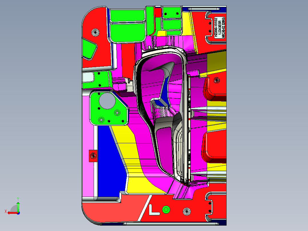 复杂的汽车车灯模具2后视图