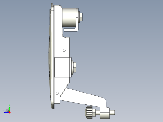 壓縮式把手5571-3D多系列多零件图纸模型右视缩略图