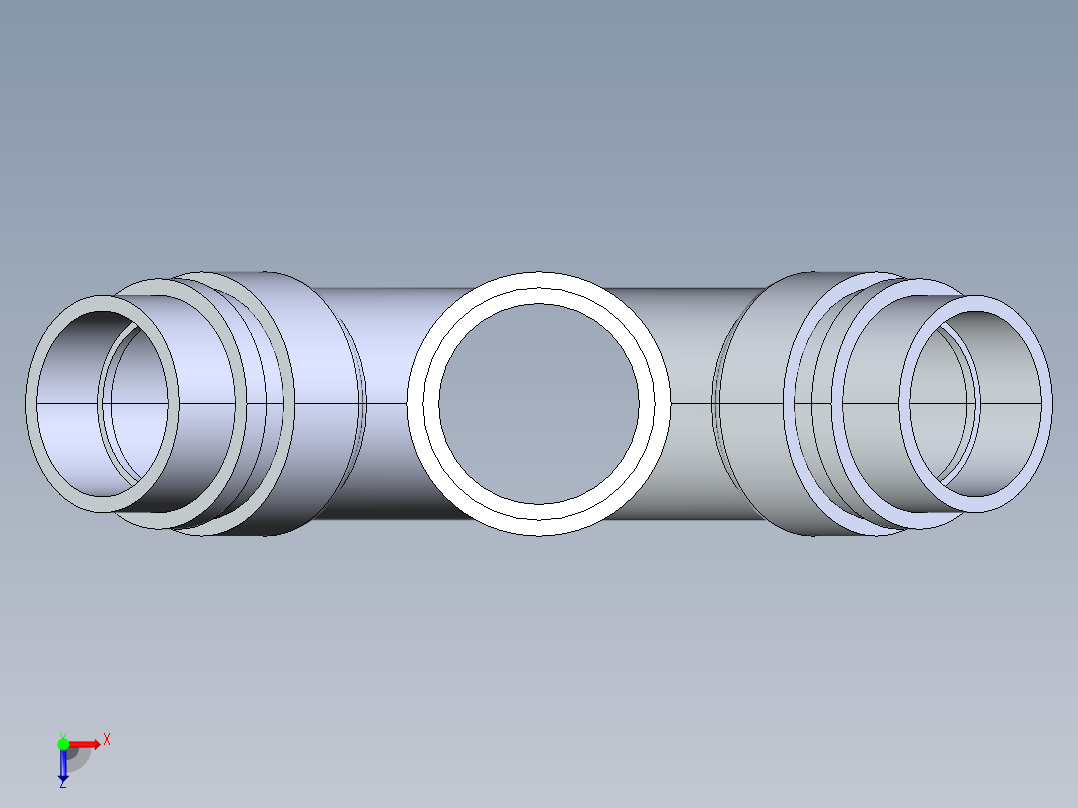 船舶管路系统S8_SeaDrainPLUS_DoubleReducingWye-SxSxSxS_37E263530_2x2x1-1-2x1-1-2in Sea Drain Plus - Double Reducing Wye - SxSxSxS俯视图