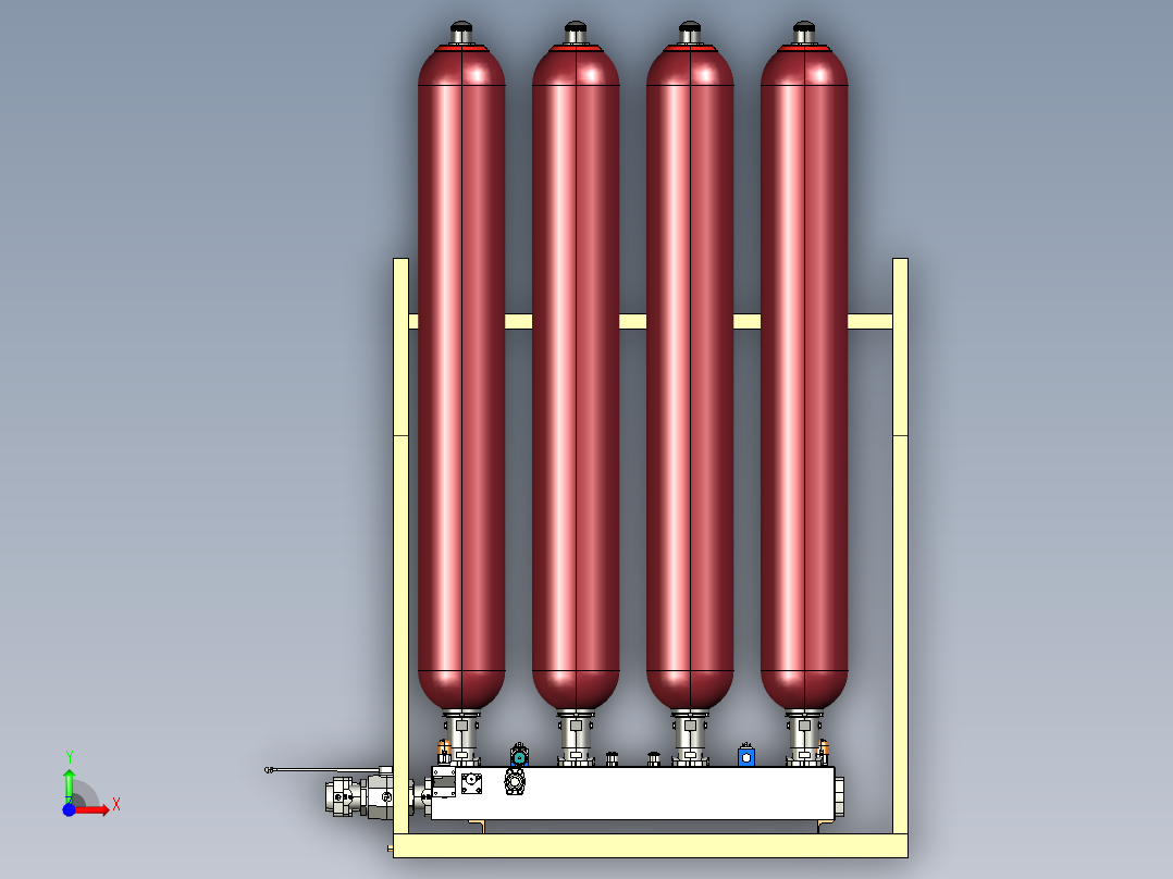 蓄电池单元前视图