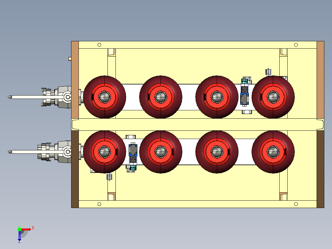 蓄电池单元俯视图