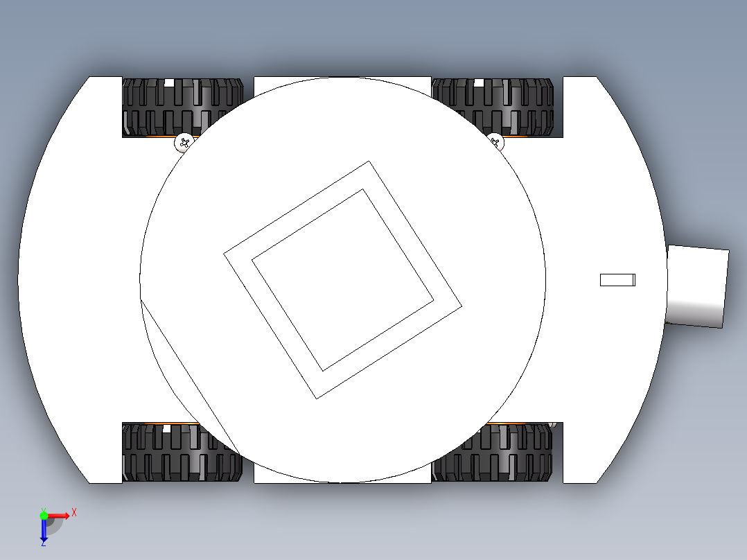 智能重心调节移动平台俯视图