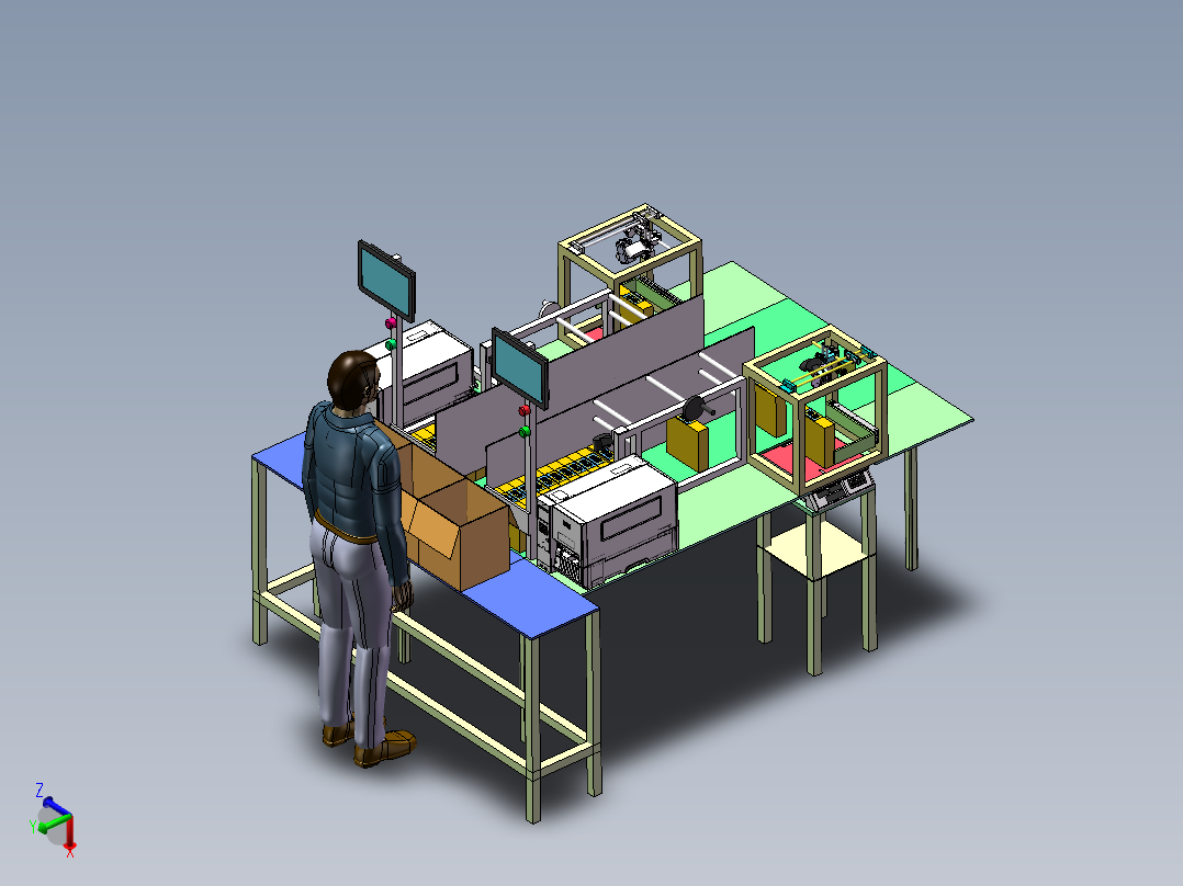 半自动人工装箱设备sw18可编辑