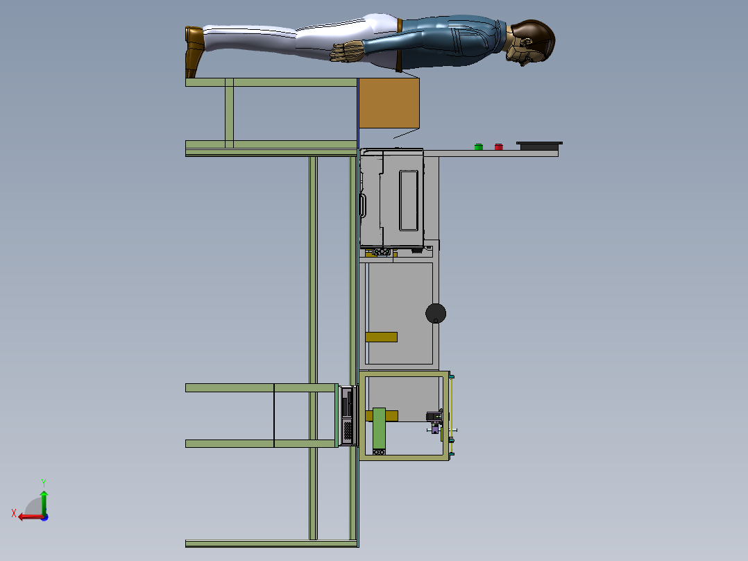 半自动人工装箱设备sw18可编辑后视图