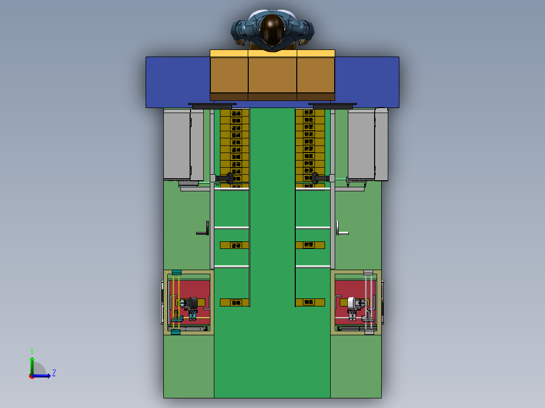 半自动人工装箱设备sw18可编辑左视图