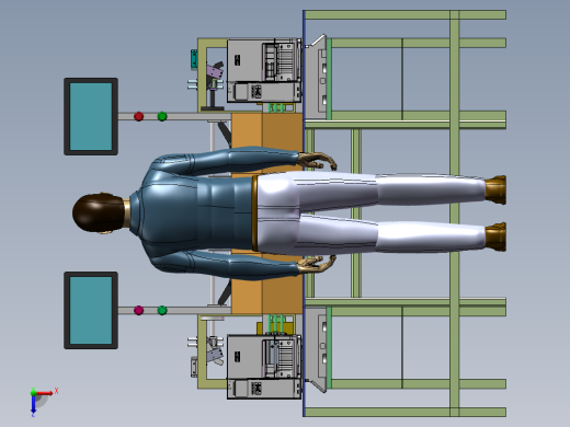 半自动人工装箱设备sw18可编辑俯视缩略图