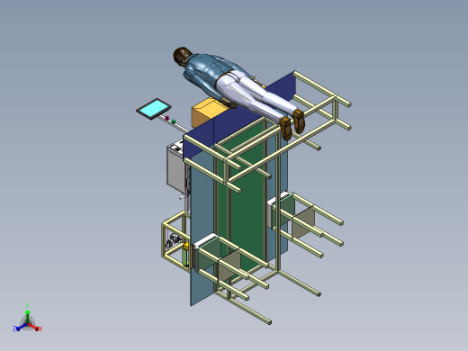 半自动人工装箱设备sw18可编辑正等轴测缩略图