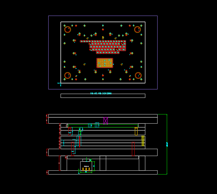 笔记本C面金属外壳制造冲KB孔模具设计图