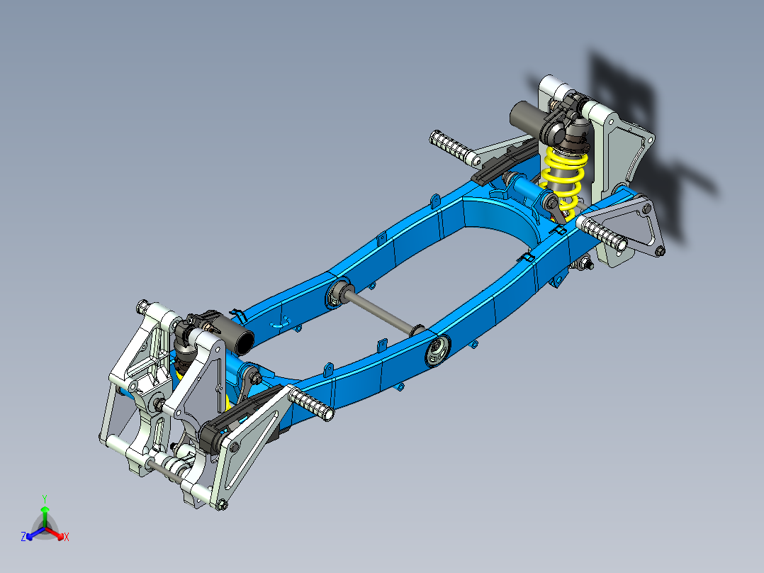 减震系统三维设计正等轴测图