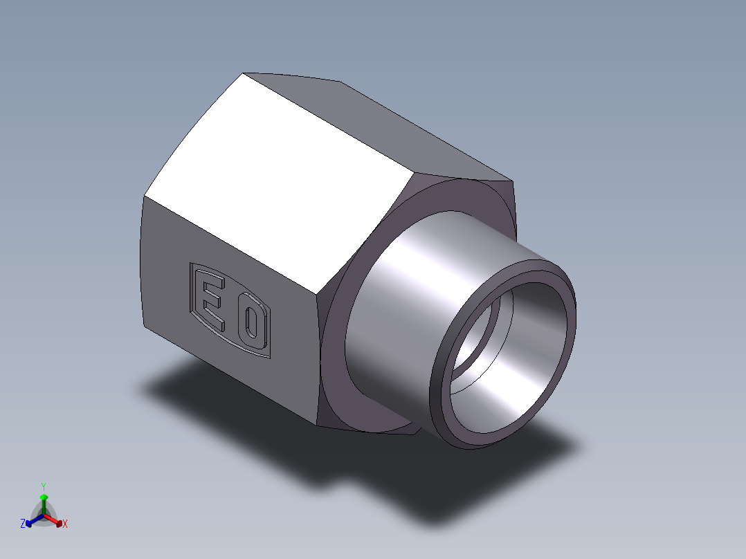 直通内螺纹接头、5CB-18-06正等轴测图