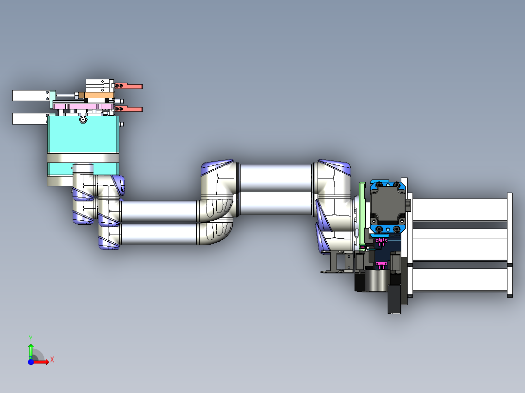 流水线自动化取料机构前视图