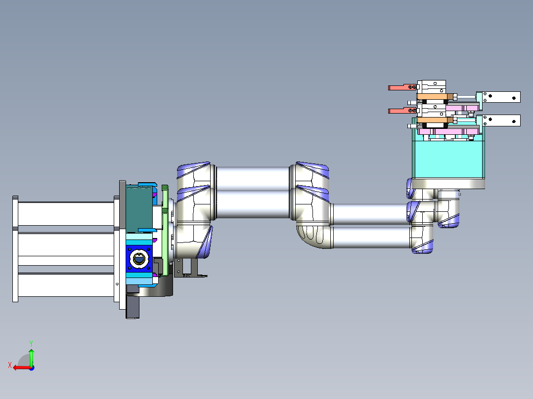 流水线自动化取料机构后视图