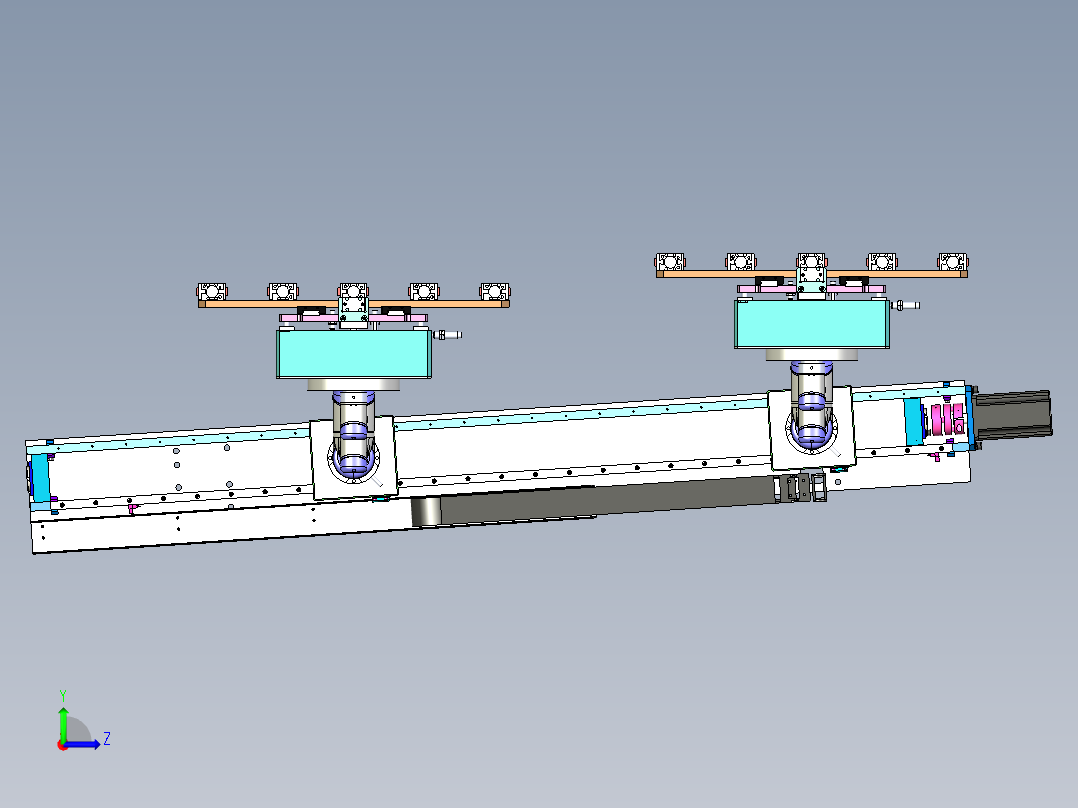 流水线自动化取料机构左视图