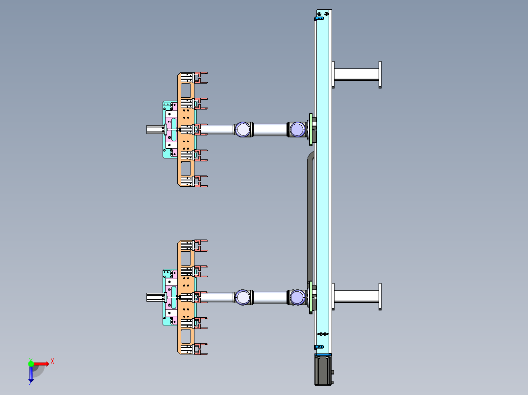 流水线自动化取料机构俯视图