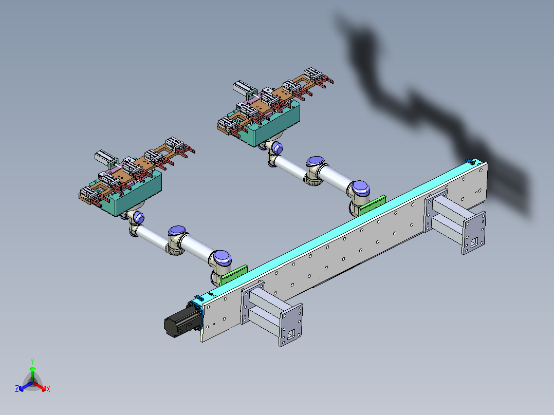 流水线自动化取料机构正等轴测图