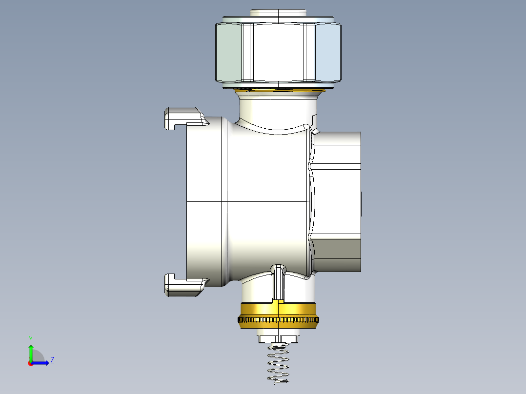 青铜液压阀左视图