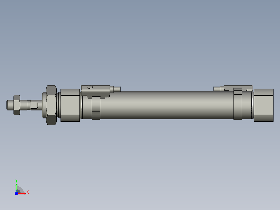 迷你气缸MF20x100SU_0_+_CS1-M-2_前视图