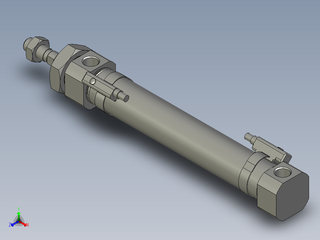 迷你气缸MF20x100SU_0_+_CS1-M-2_正等轴测图