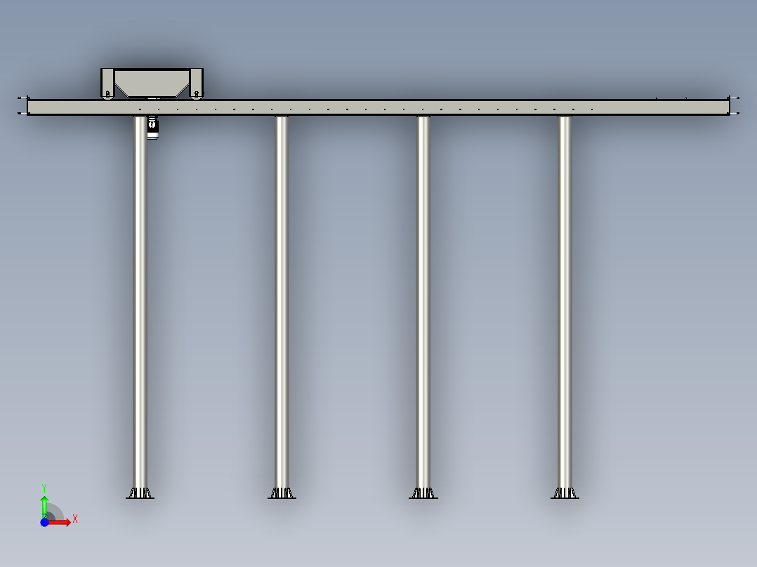 大型龙门桁架移动设备设计前视图